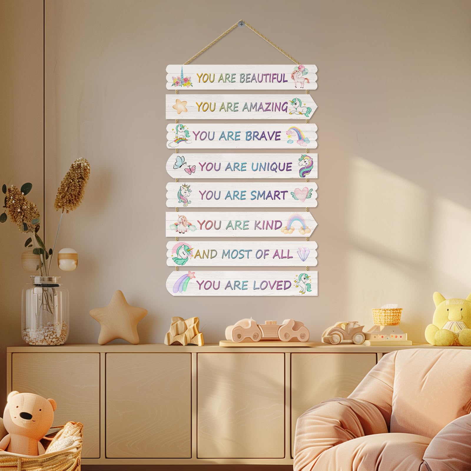 Easozoom affirmation wall art for kids inspires positive daily routines.