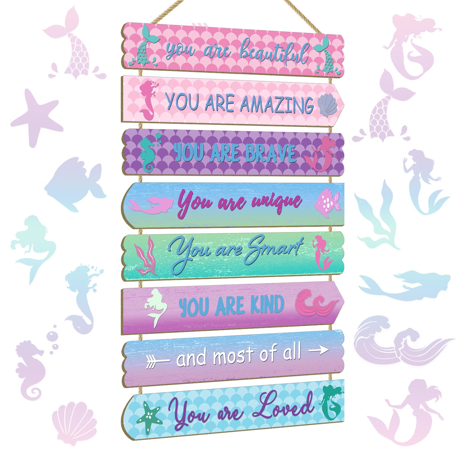Easozoom mermaid wall decor wood sign adds enchanting nursery decor and confidence-boosting vibes.