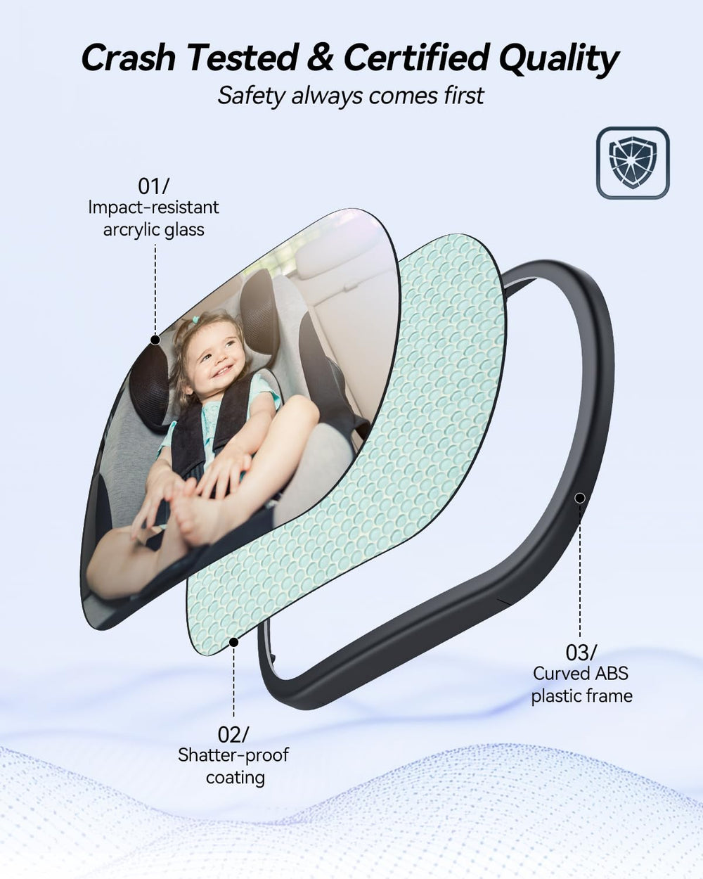 Anti-glare design reduces sunlight discomfort for your baby's eyes.
