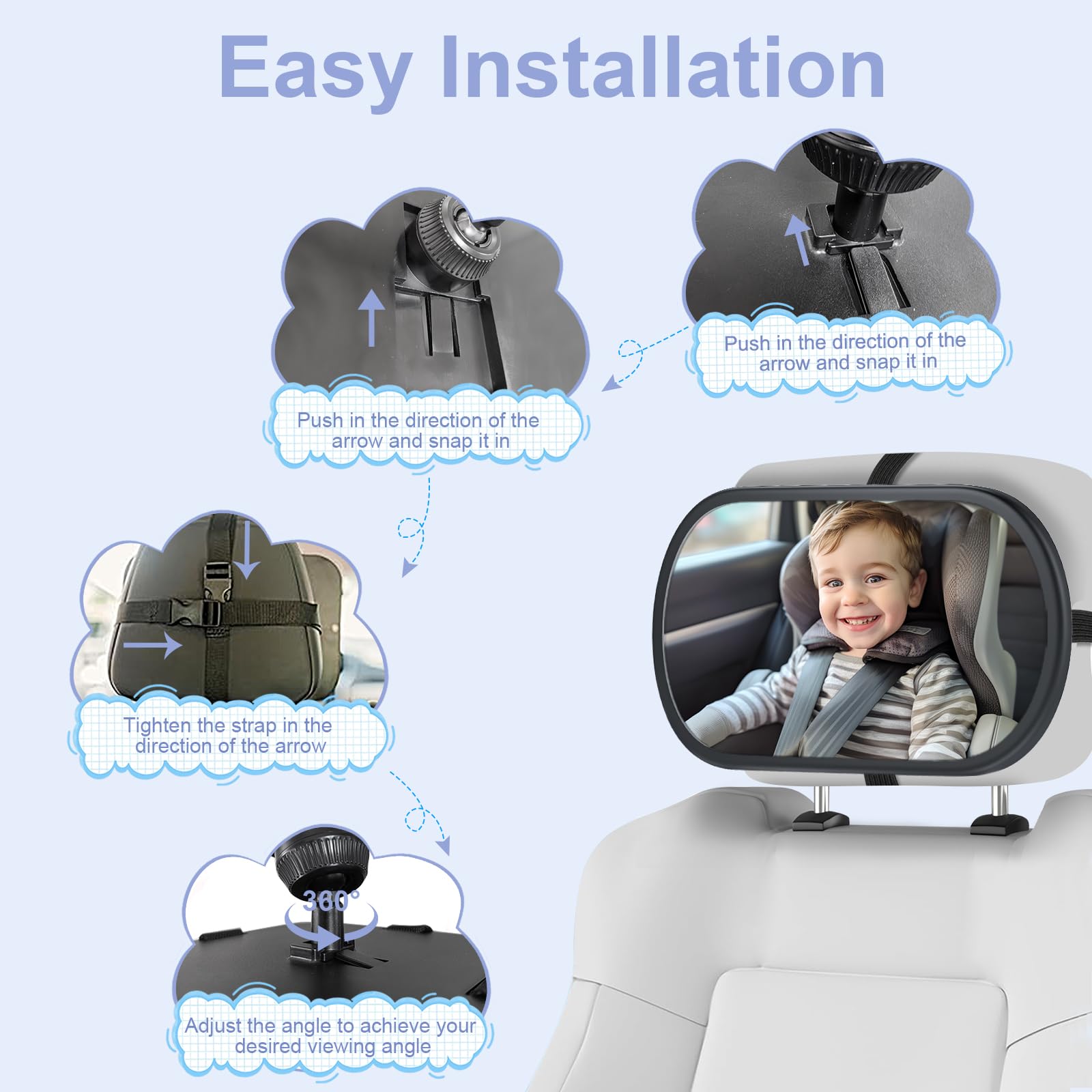 Eassky observe infant backseat view helps you monitor cues safely.