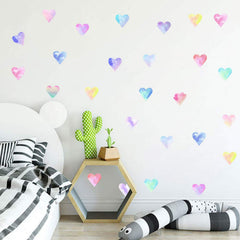 Easu Colorful Heart Wall Decals 75-piece heart sticker pack provides varied sizes