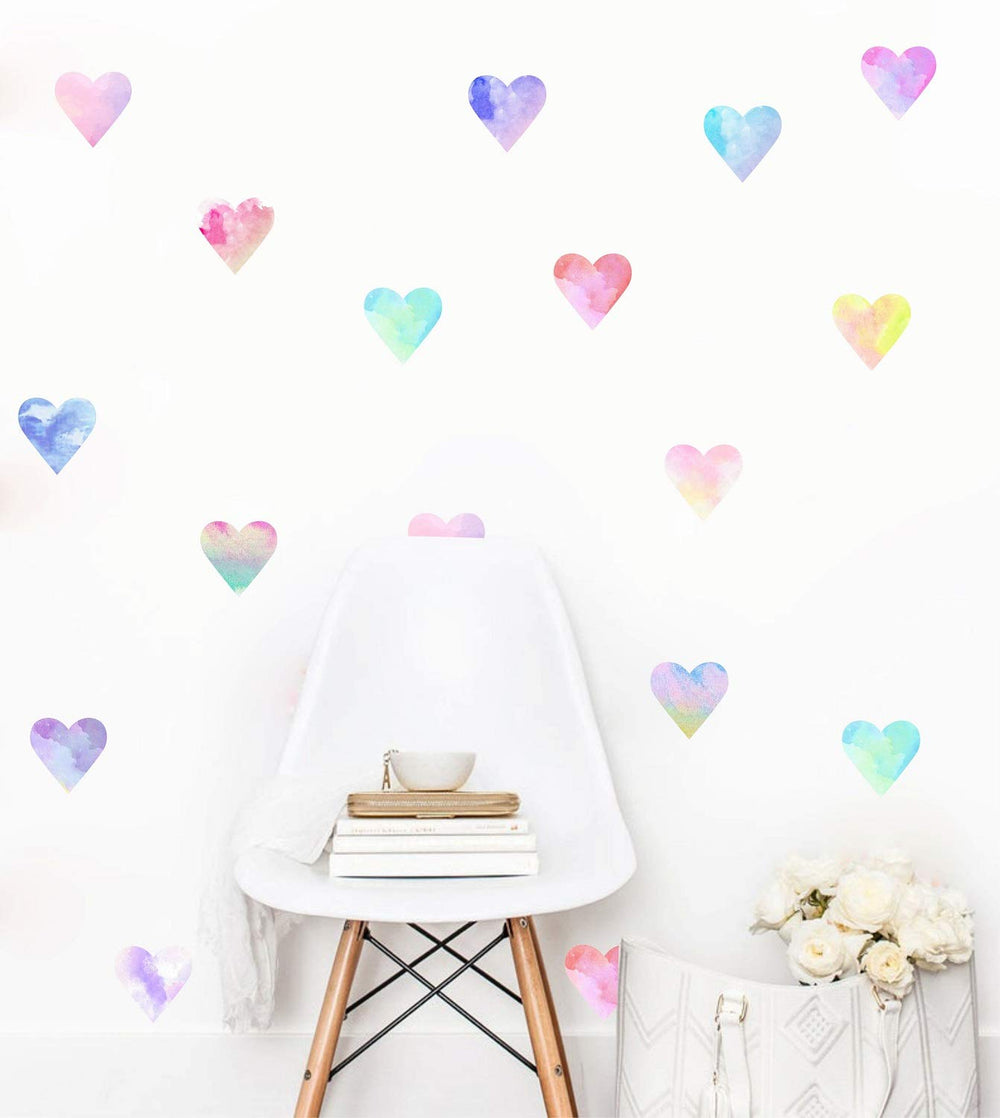 Easu Colorful Heart Wall Decals for girls' bedroom add color to window walls