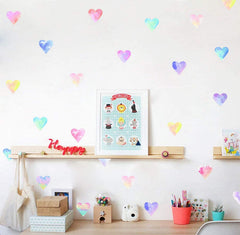 Easu Colorful Heart Wall Decals non-toxic vinyl hearts easily removable for room re-styling