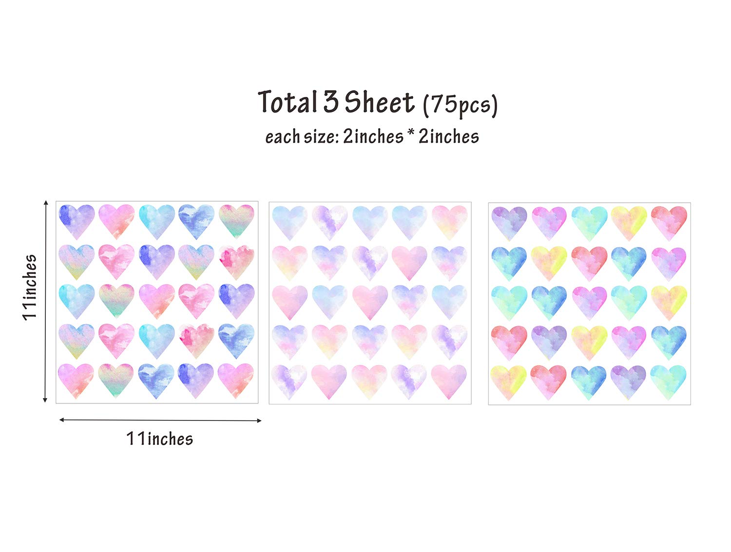 Easu Colorful Heart Wall Decals for nursery decor on smooth surfaces