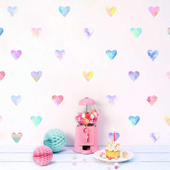 Easu Colorful Heart Wall Decals watercolor hearts for a playful nursery decor