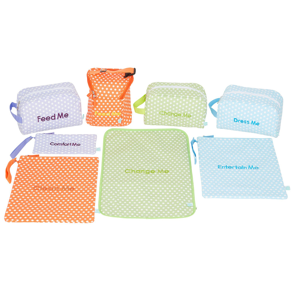 Easy Baby Laguna 8-pack tote cubes neatly organized for diaper and bottle storage.