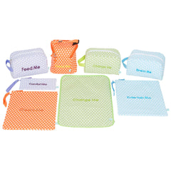 Easy Baby Laguna 8-pack tote cubes neatly organized for diaper and bottle storage.