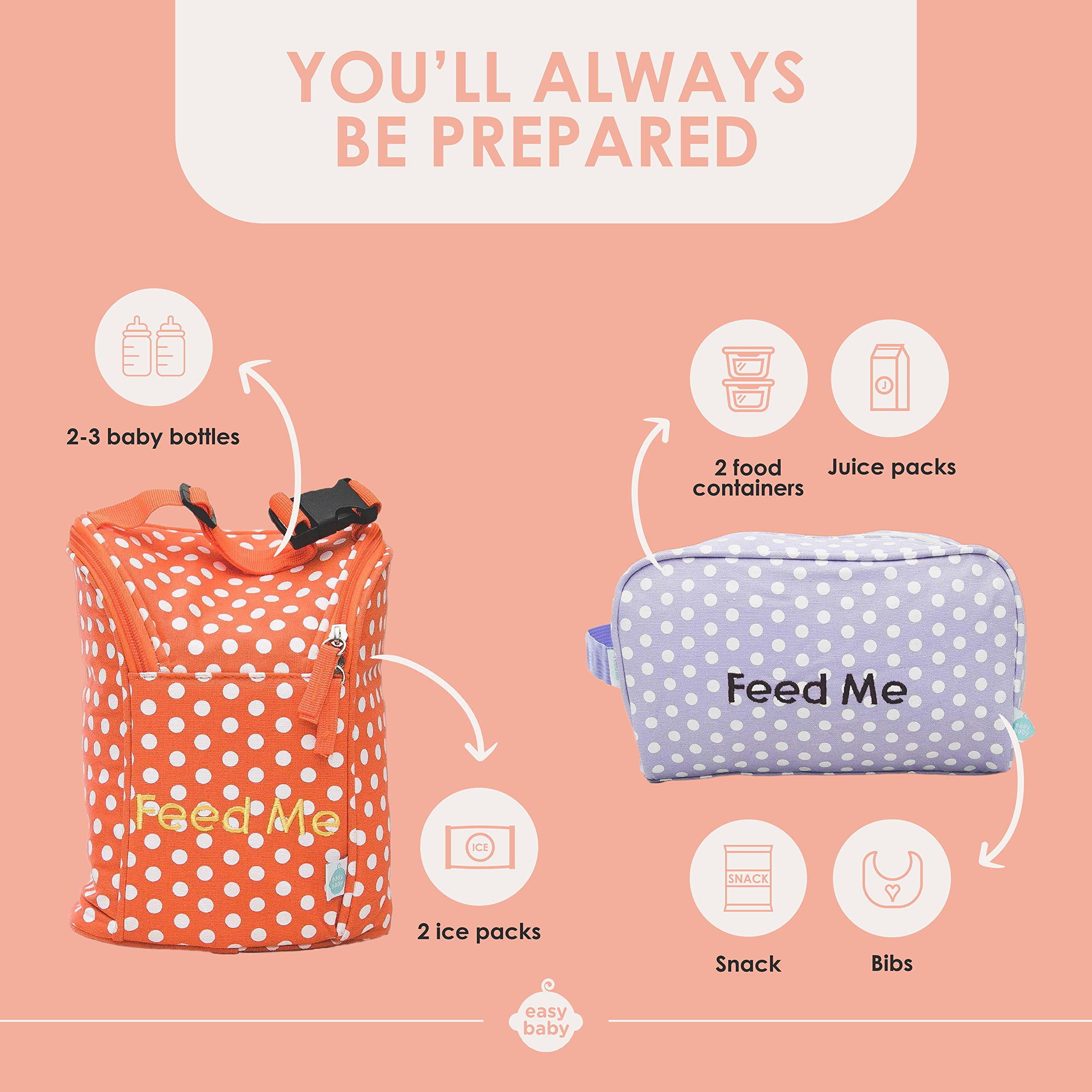 Easy Baby Laguna insulated Feed Me pouch holding bottles with ice packs