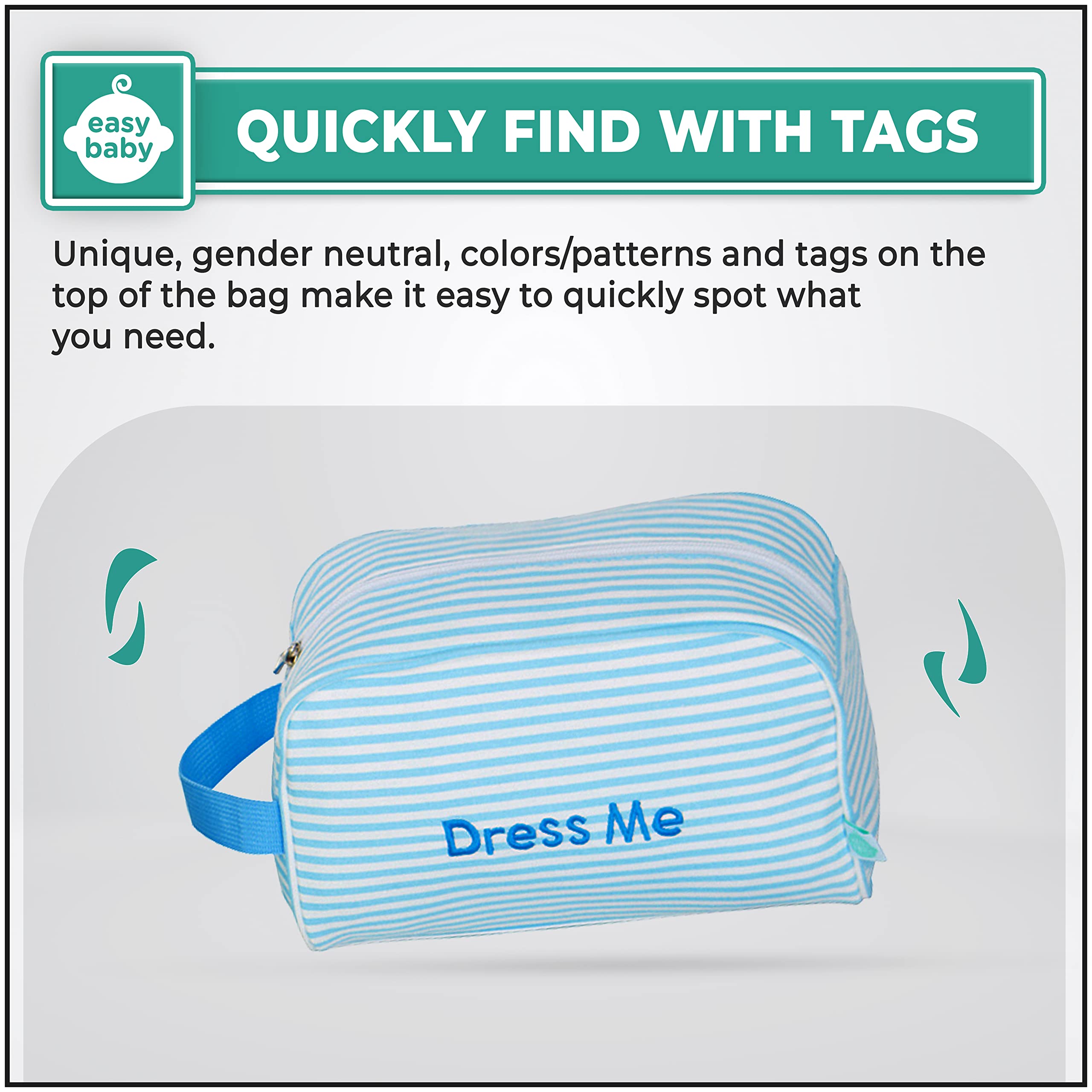 Easy Baby travel-ready diaper tote demonstrates compact organization.
