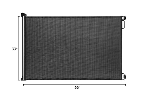 EasyBaby retractable gate blocks stairs and doorways while retracting when not in use.