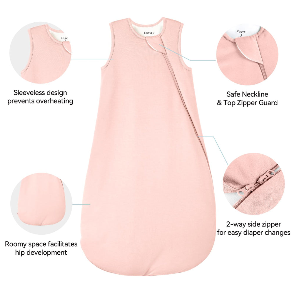 EasyFi sleep sack with 2-way zipper enables flat opening for easy diaper changes