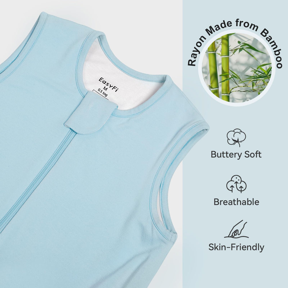 EasyFi bamboo sleep sack gray 2T-3T with feet supports mobility