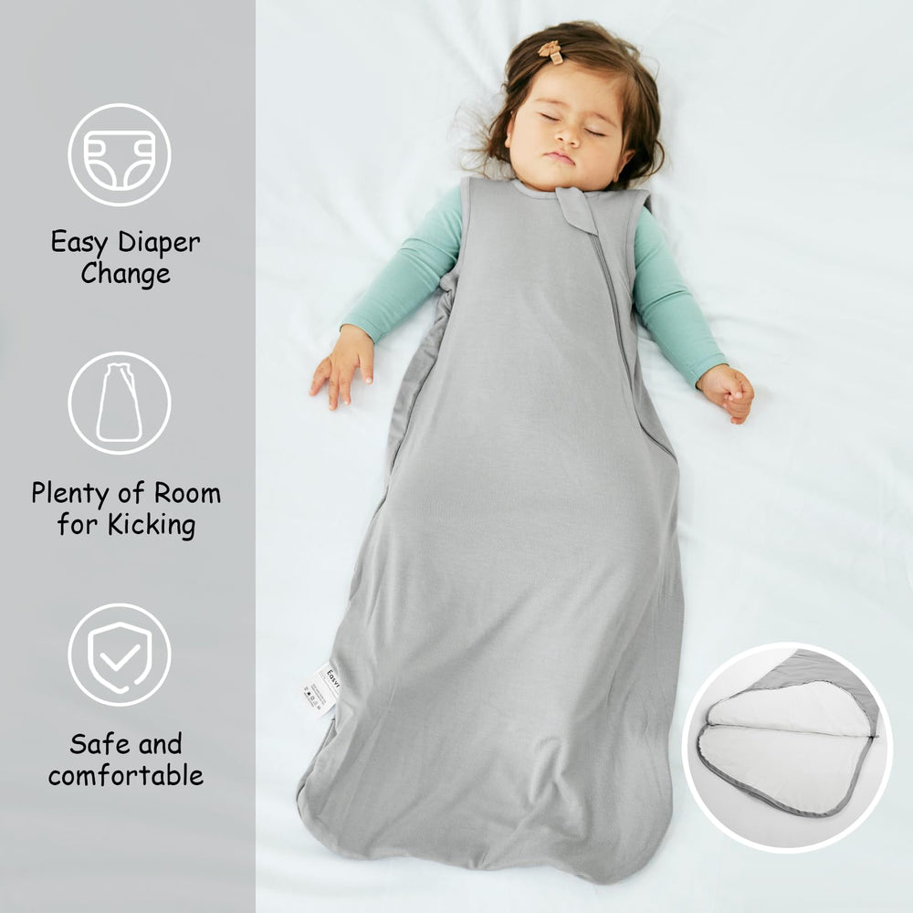 EasyFi bamboo sleep sack roomy-leg area promotes kicking freedom while staying securely worn.