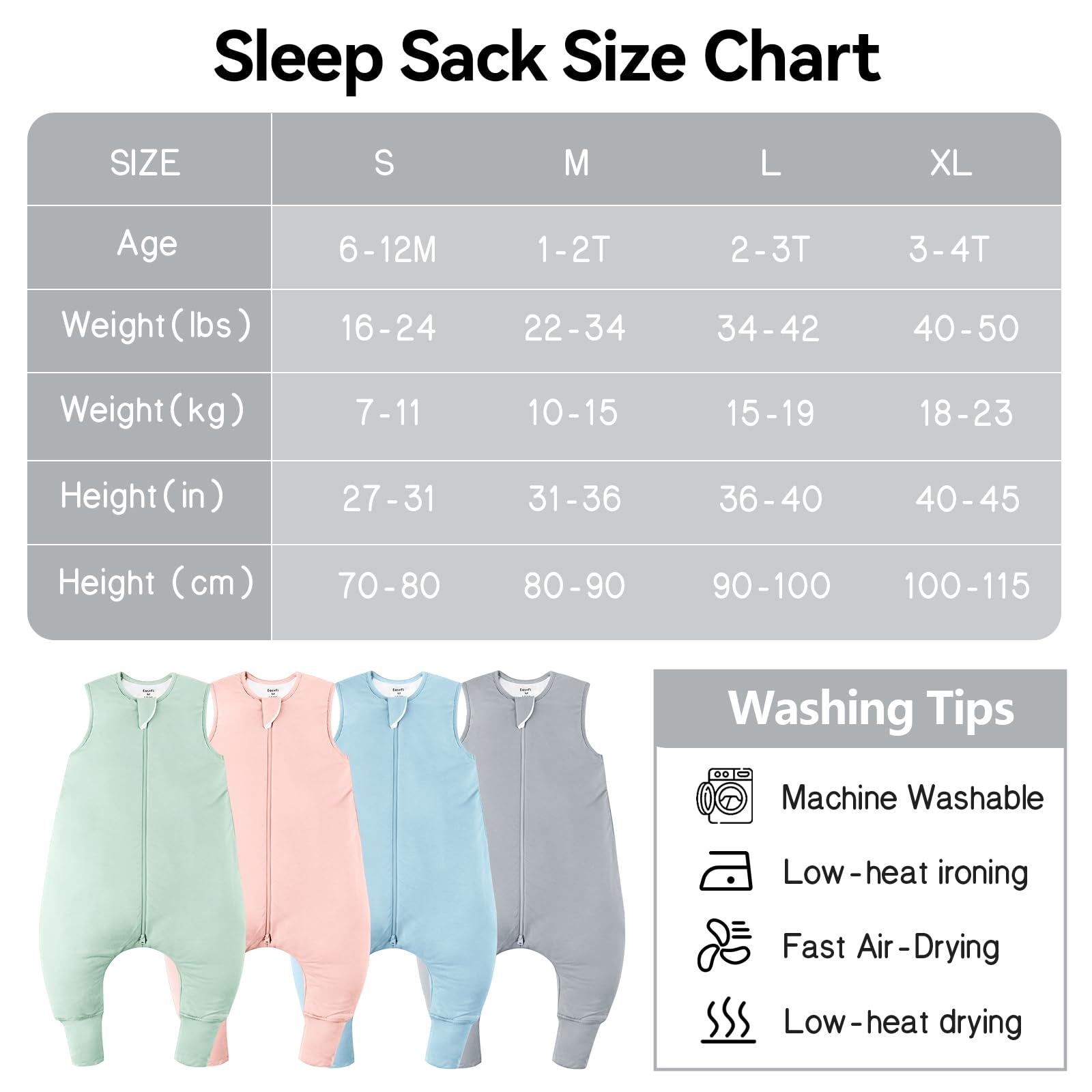 EasyFi machine-washable sleep sack simplifies post-use cleaning.