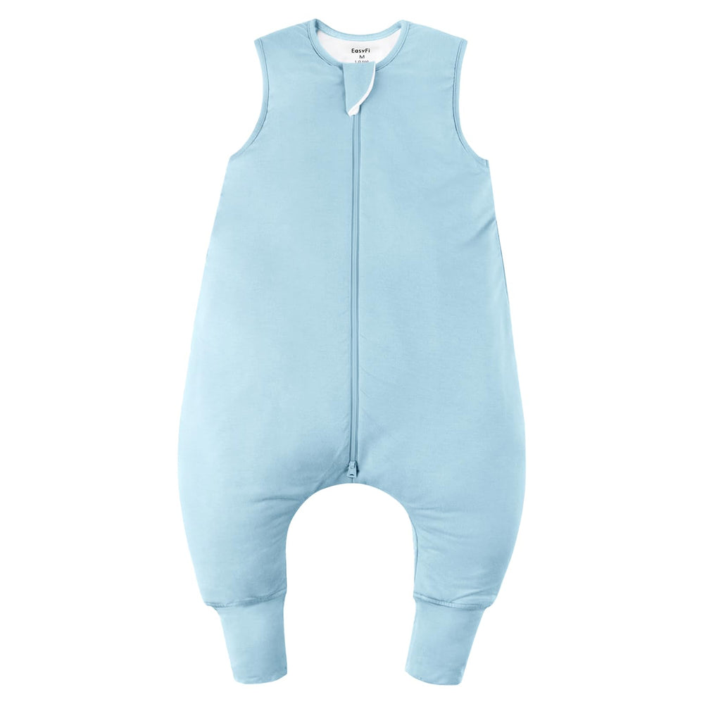 EasyFi rayon bamboo sleep sack blue close-up shows buttery soft fabric ideal for gentle baby skin