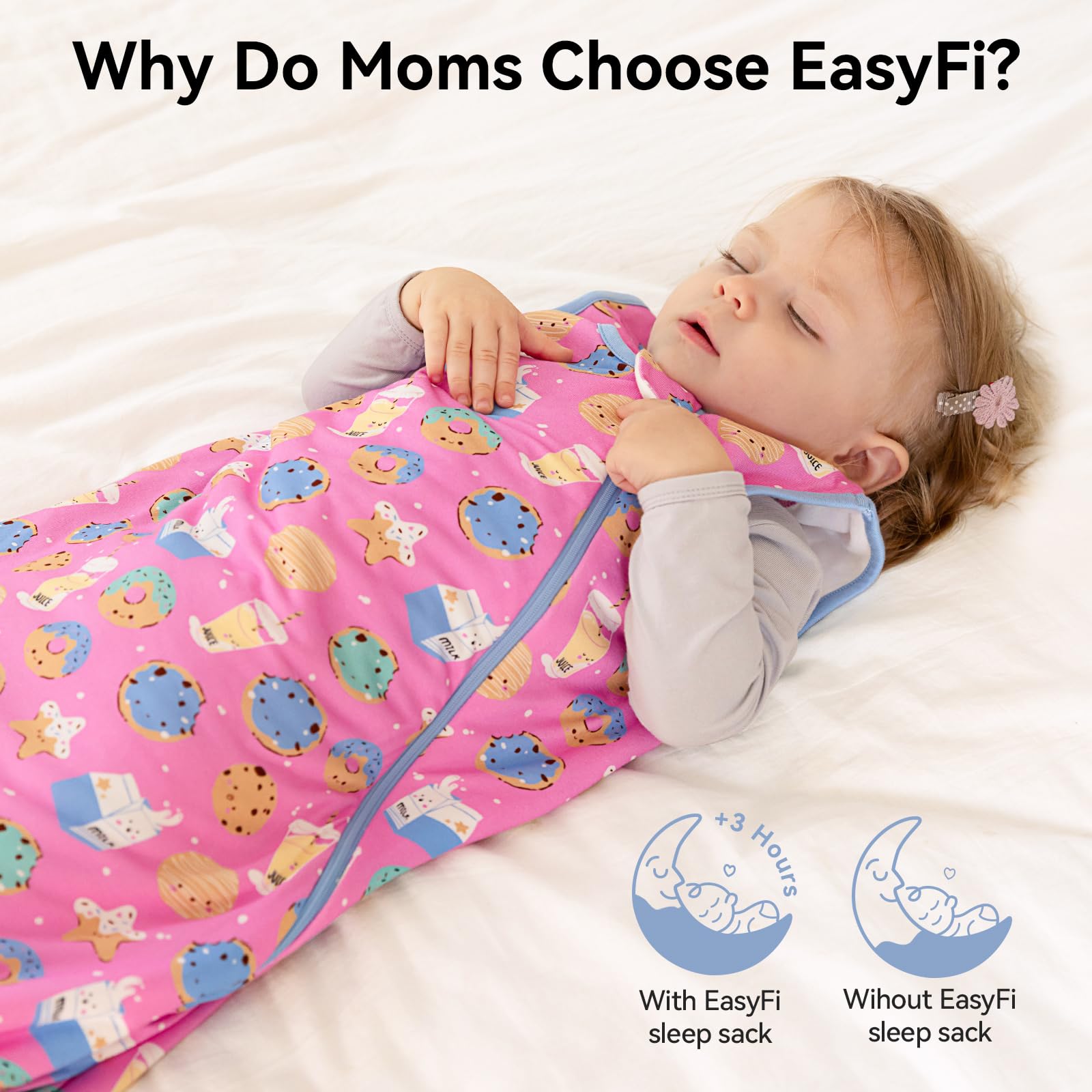 EasyFi sleep sack roomy leg area supports free leg movement.