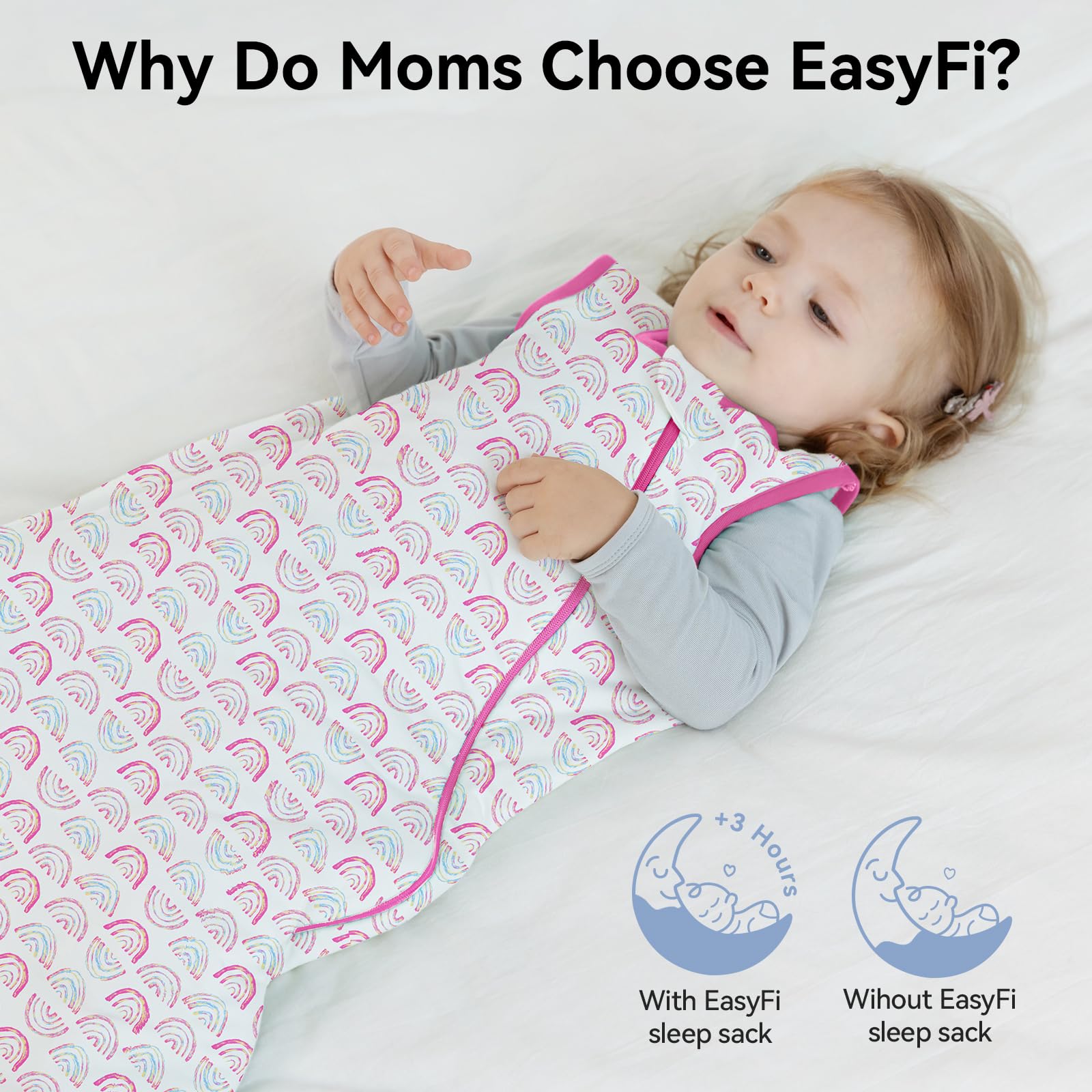 EasyFi sleep sack sleeveless design shot demonstrates reduced overheating risk and airflow