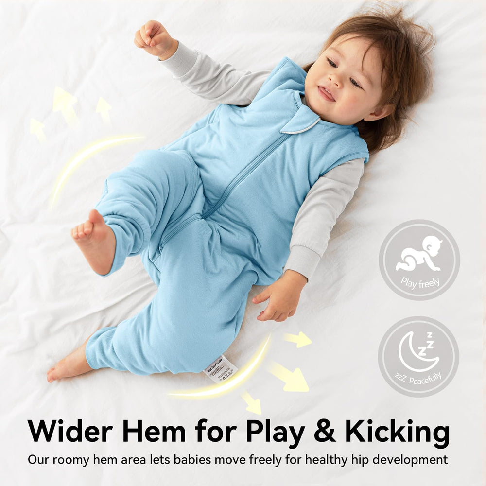 EasyFi Bamboo Sleep Sack worn as a wearable blanket for versatile comfort.