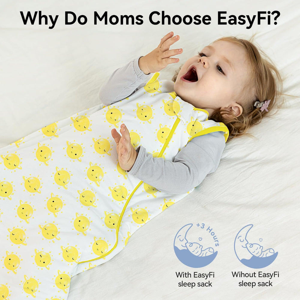 EasyFi sleep sack shows 1.0 tog all-season warmth potential.