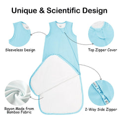 EasyFi sleep sack 2-way zipper close-up for easy midnight changes.