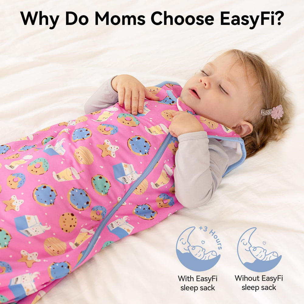 EasyFi sleep sack 2-way zip design enables easy diaper changes.