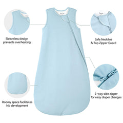 EasyFi sleep sack with 2-way zipper enables easy diaper changes.