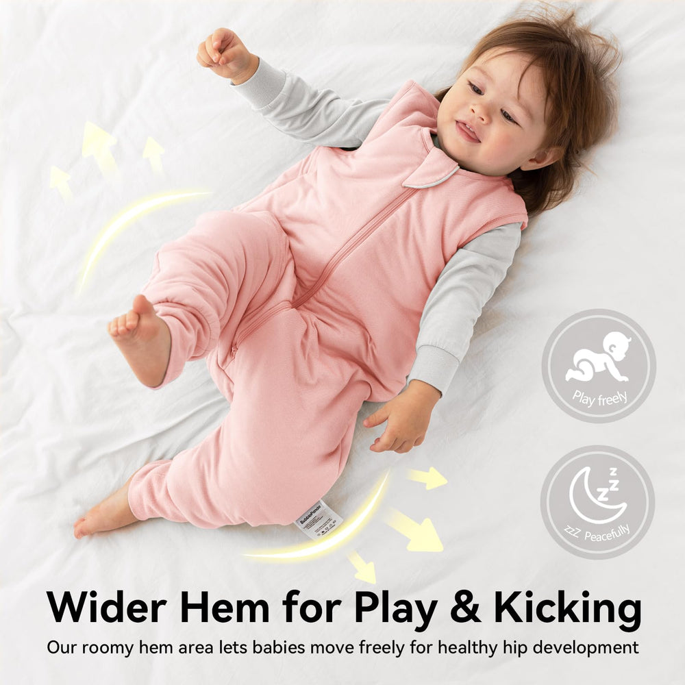 EasyFi sleep sack with feet enables active toddler movement.