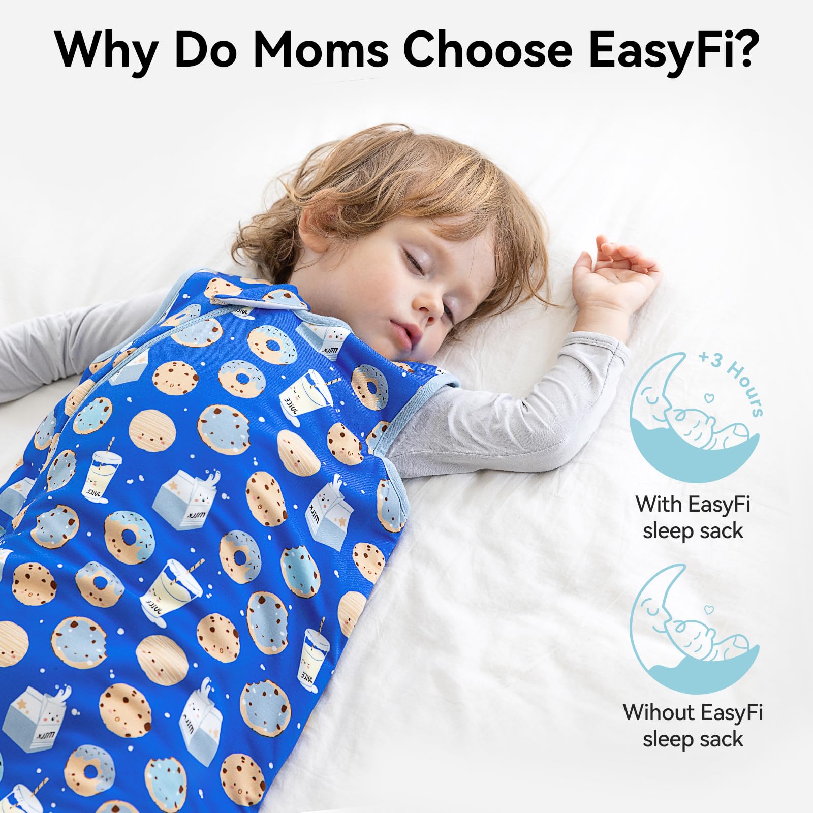 EasyFi sleep sack roomy-leg-room supports baby movement and hip comfort