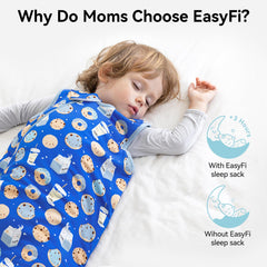 EasyFi sleep sack offers roomy leg space for natural movement and hip comfort.