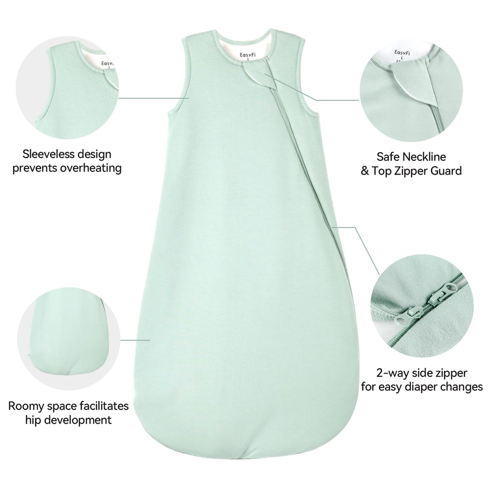 EasyFi zipper protector keeps baby's face safe during sleep.
