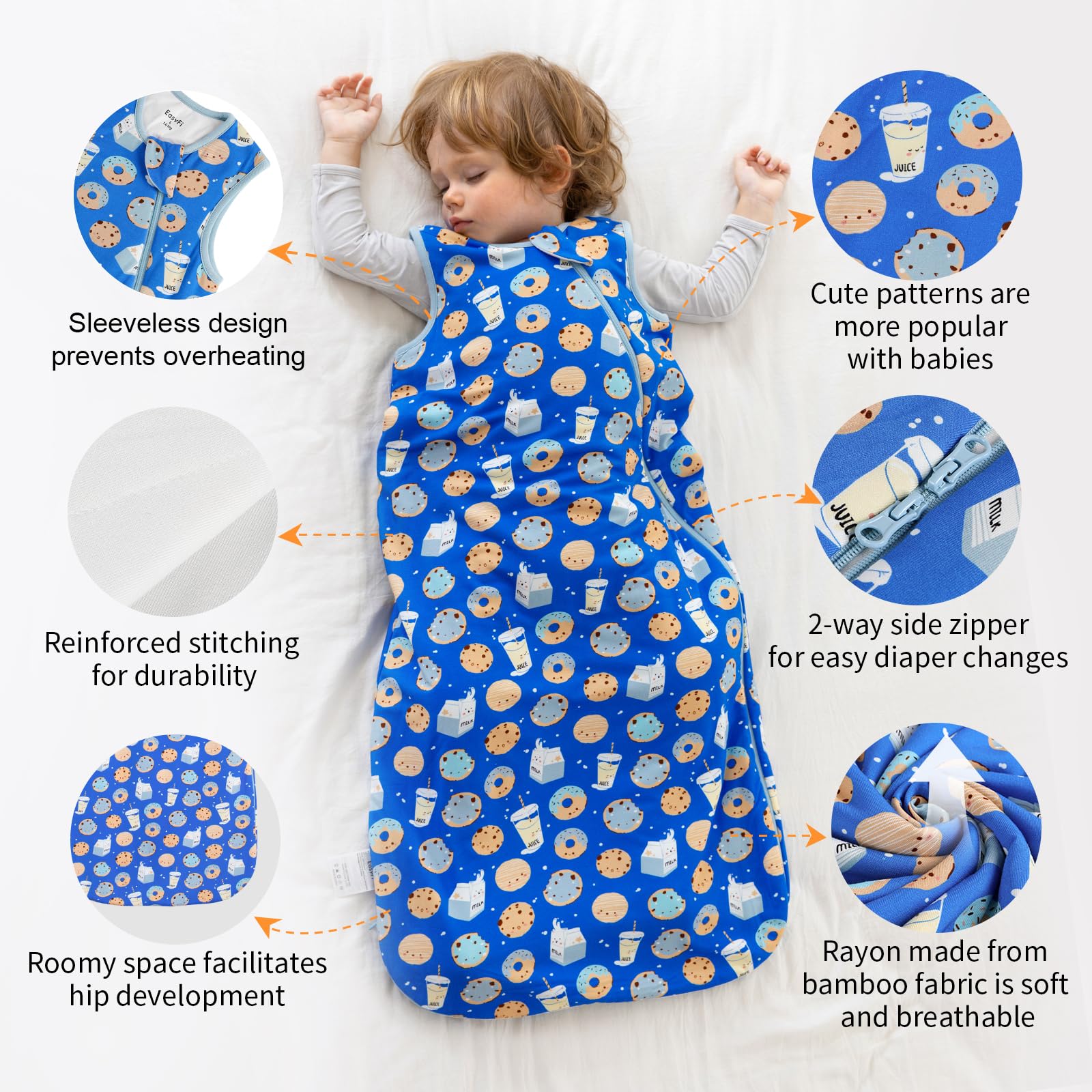EasyFi sleep sack zipper-protector shields baby face during sleep