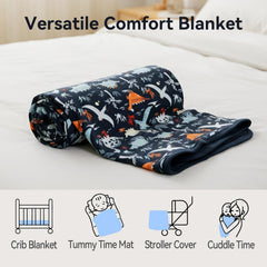 EasyFi Supersoft bamboo baby blanket with Nursery-style print complements decor and imagination.