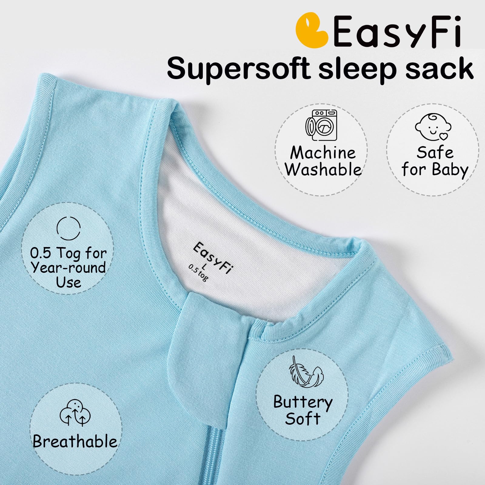 EasyFi sleep sack in use with baby sleeping for cozy comfort