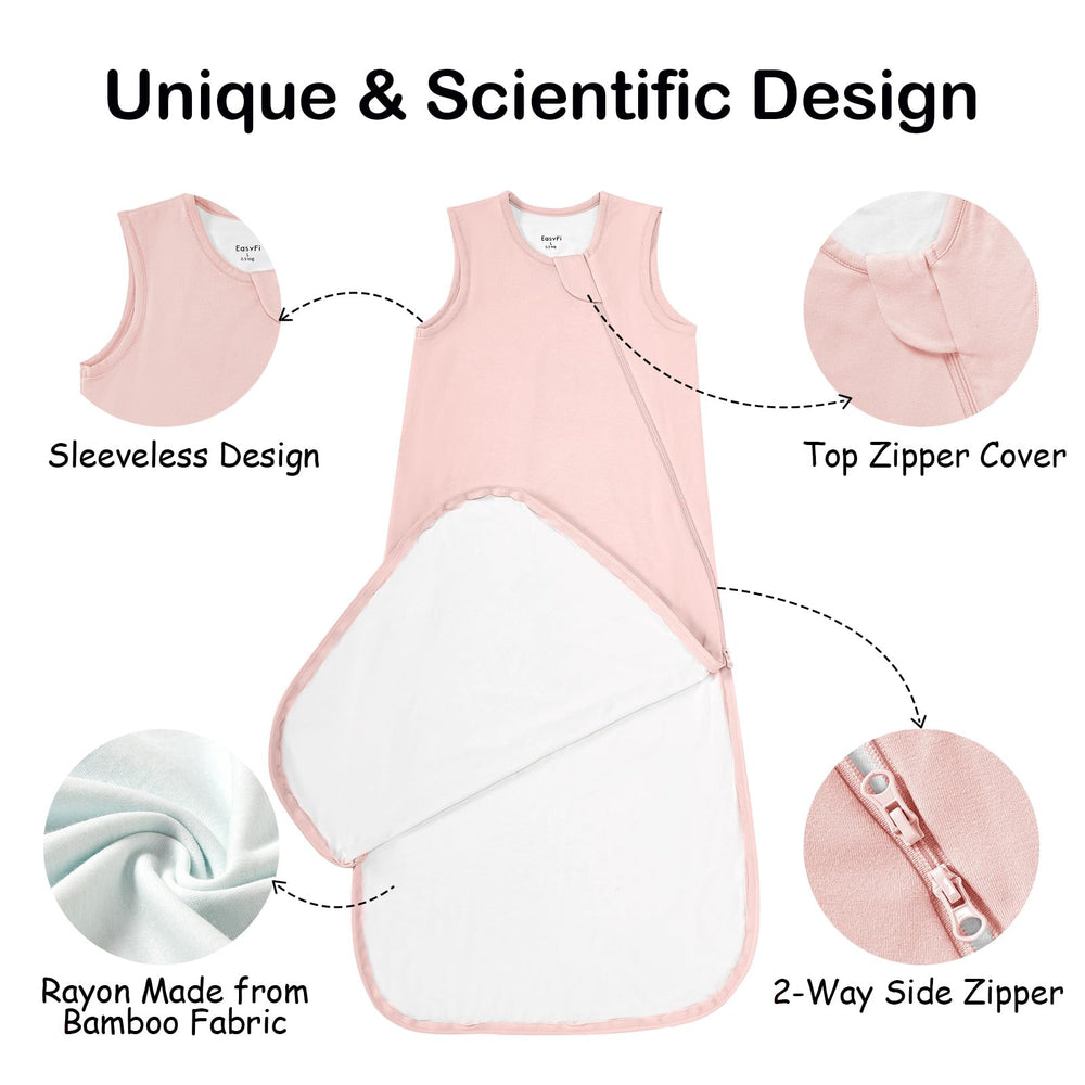 EasyFi bamboo sleep sack with 2-way zipper for quick diaper changes