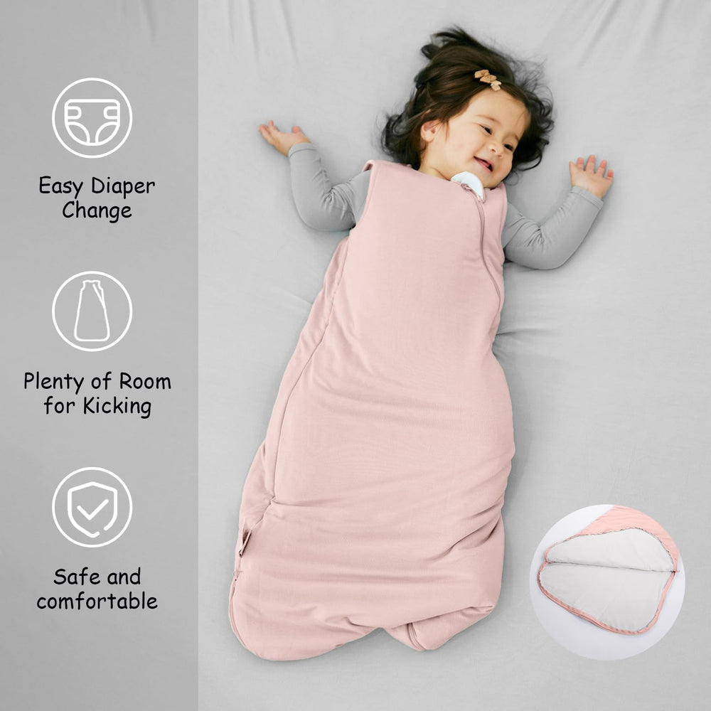EasyFi Supersoft Bamboo Sleep Sack—roomy leg area supports natural frog-leg positioning while sleeping.