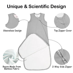 EasyFi Supersoft sleep sack gray side zip for convenient midnight changes