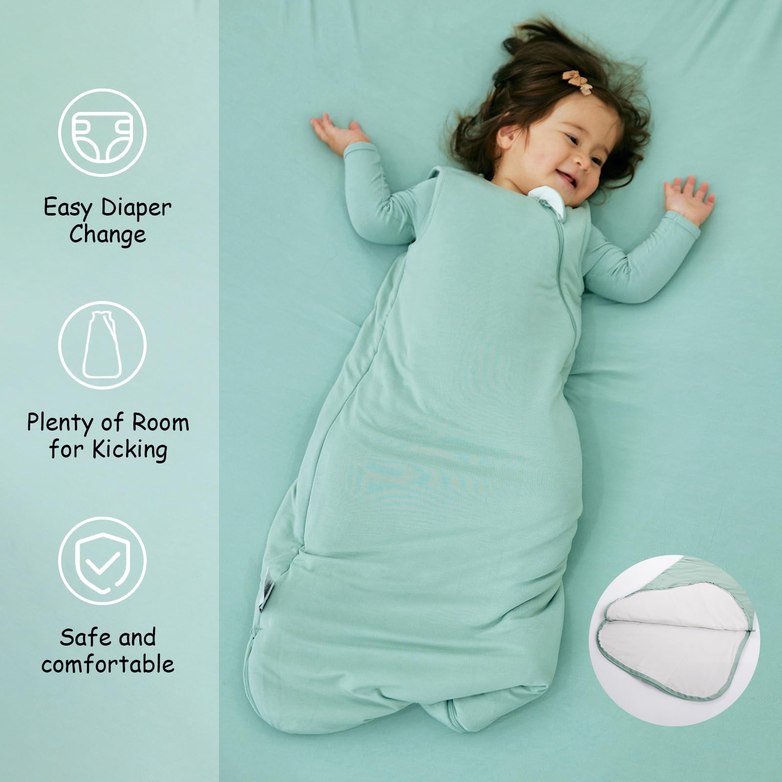 EasyFi sleep sack has roomy leg space for frog-leg sleeping