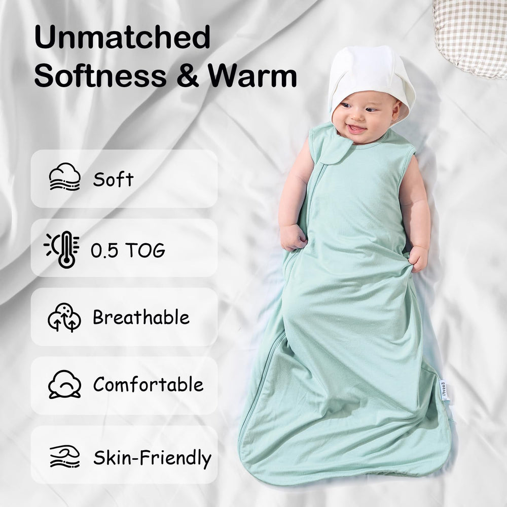 EasyFi Supersoft Sleep Sack two-way zipper for easy diaper changes.