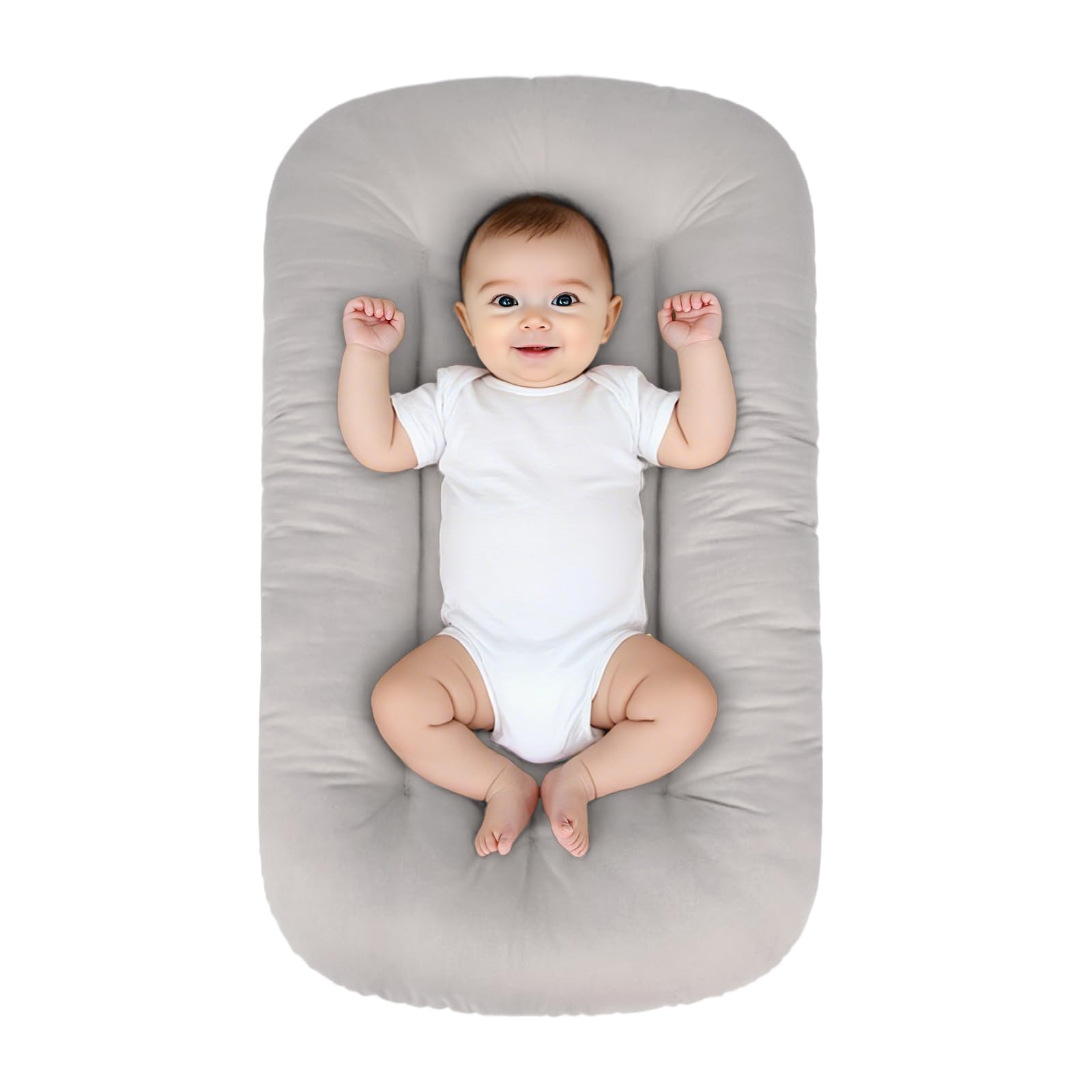 EASYFORALL baby lounger grey cover — soft breathable fabric for comfy nap or play