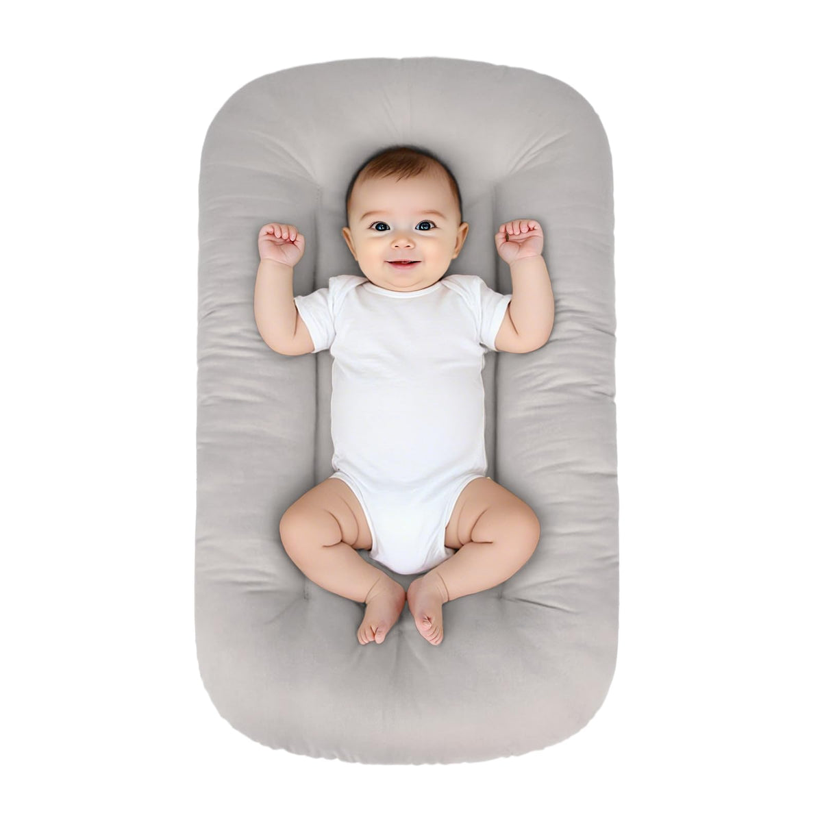 EASYFORALL baby lounger grey cover — soft breathable fabric for comfy nap or play