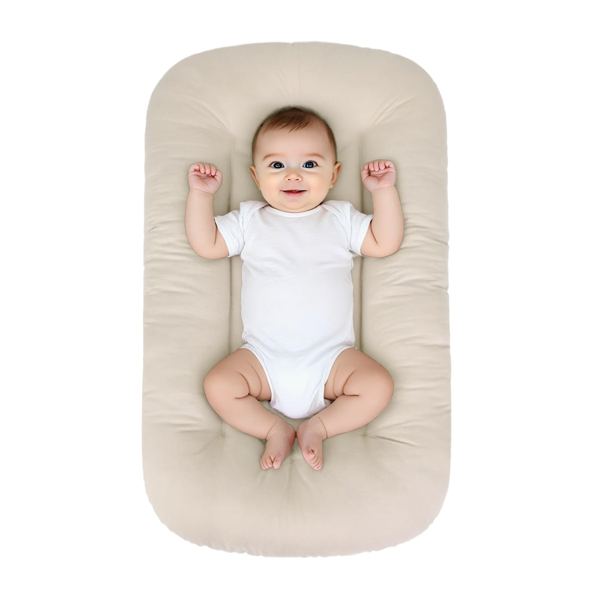 EASYFORALL baby lounger in livid cotton offers soft, breathable comfort for newborns.
