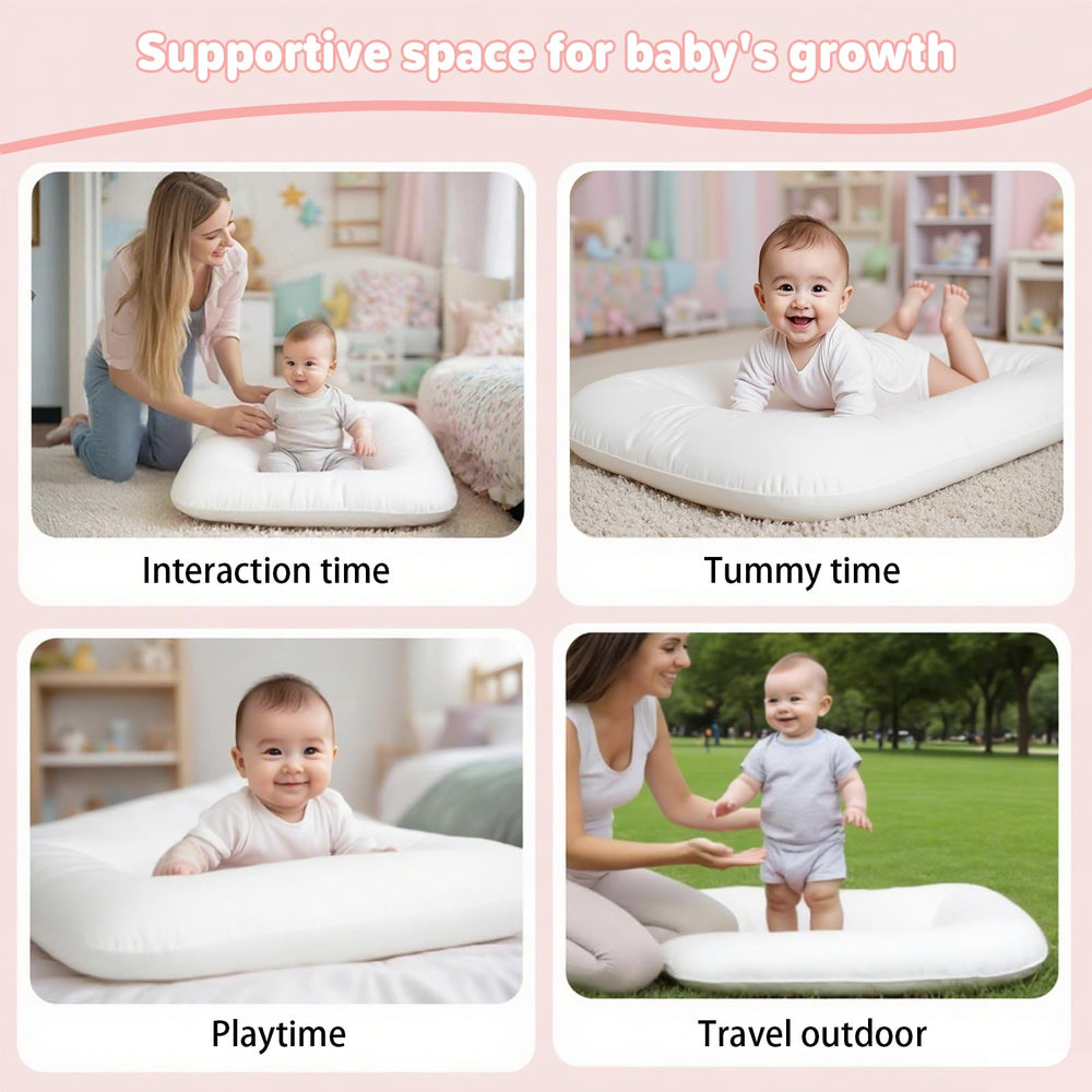 EASYFORALL baby space on the floor emphasizes lightweight, portable design.
