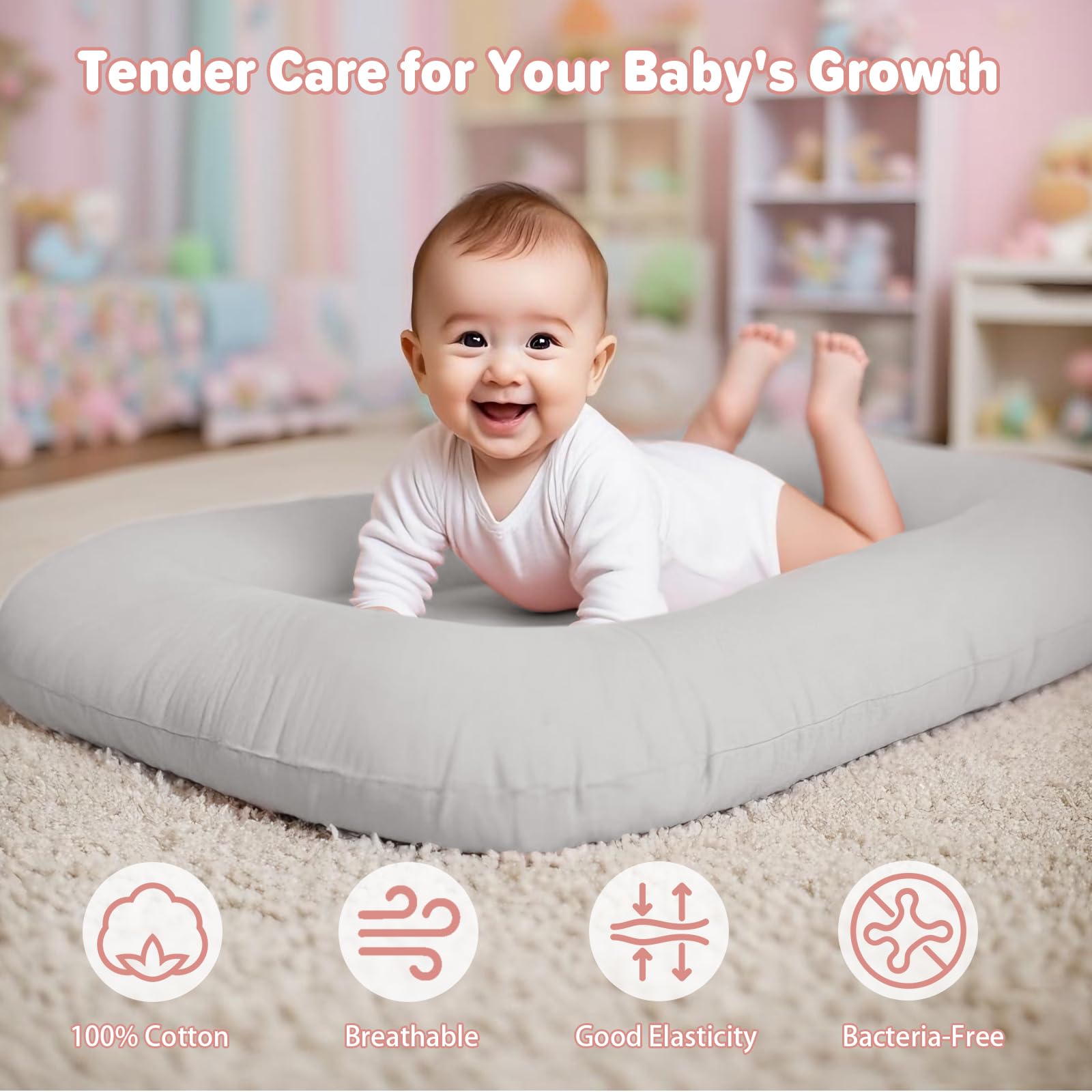 EASYFORALL infant lounger awake play area — safe space for bonding and discovery