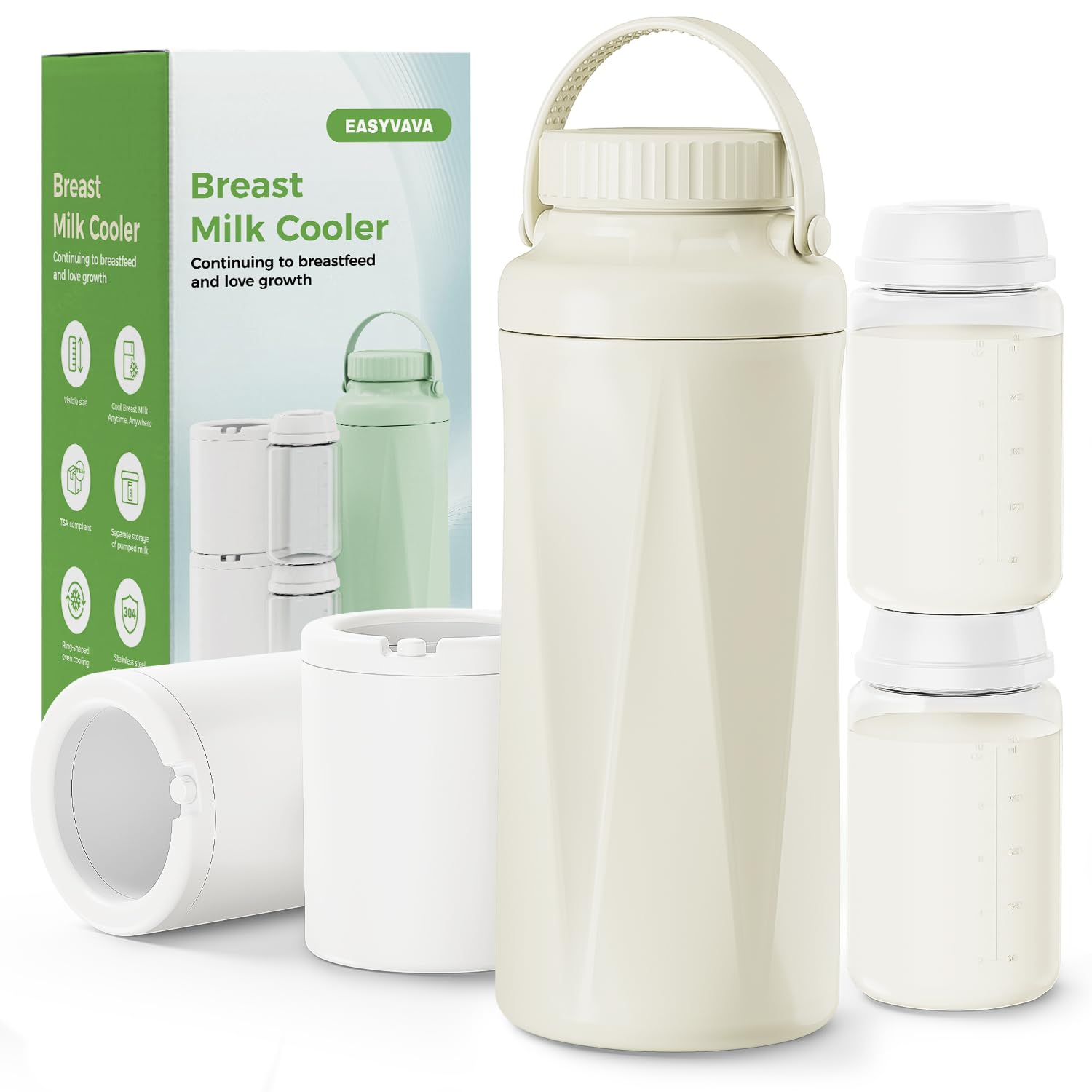 EASYVAVA 22oz portable breast milk cooler on outdoor travel keeps milk fresh