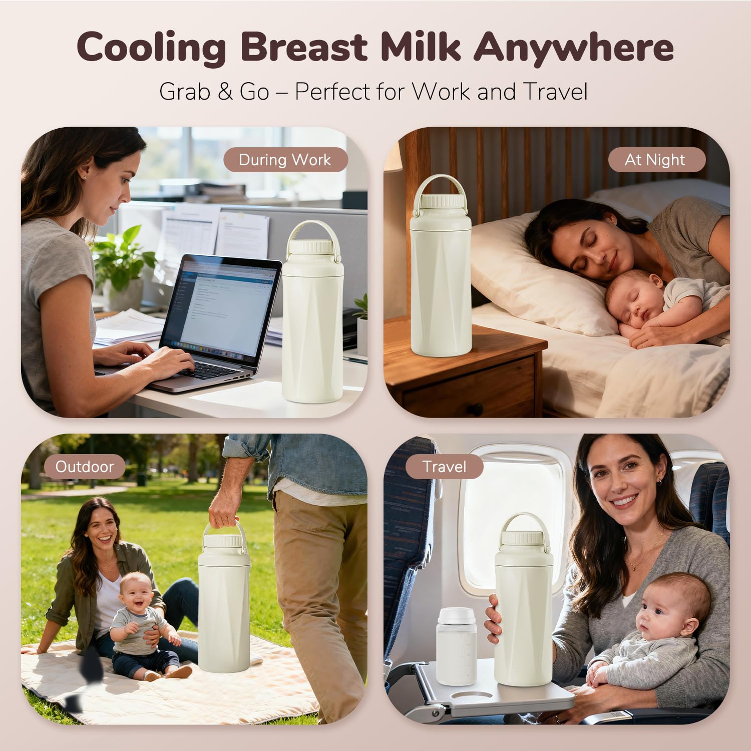 EASYVAVA durable exterior shields milk from bumps on commutes and trips