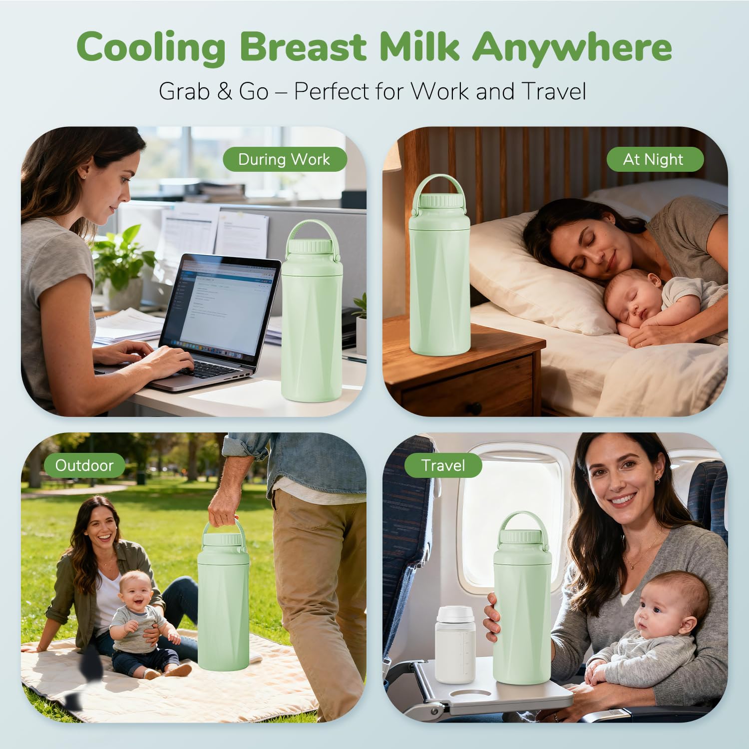 EASYVAVA portable travel breast milk cooler packed for road trips and commutes