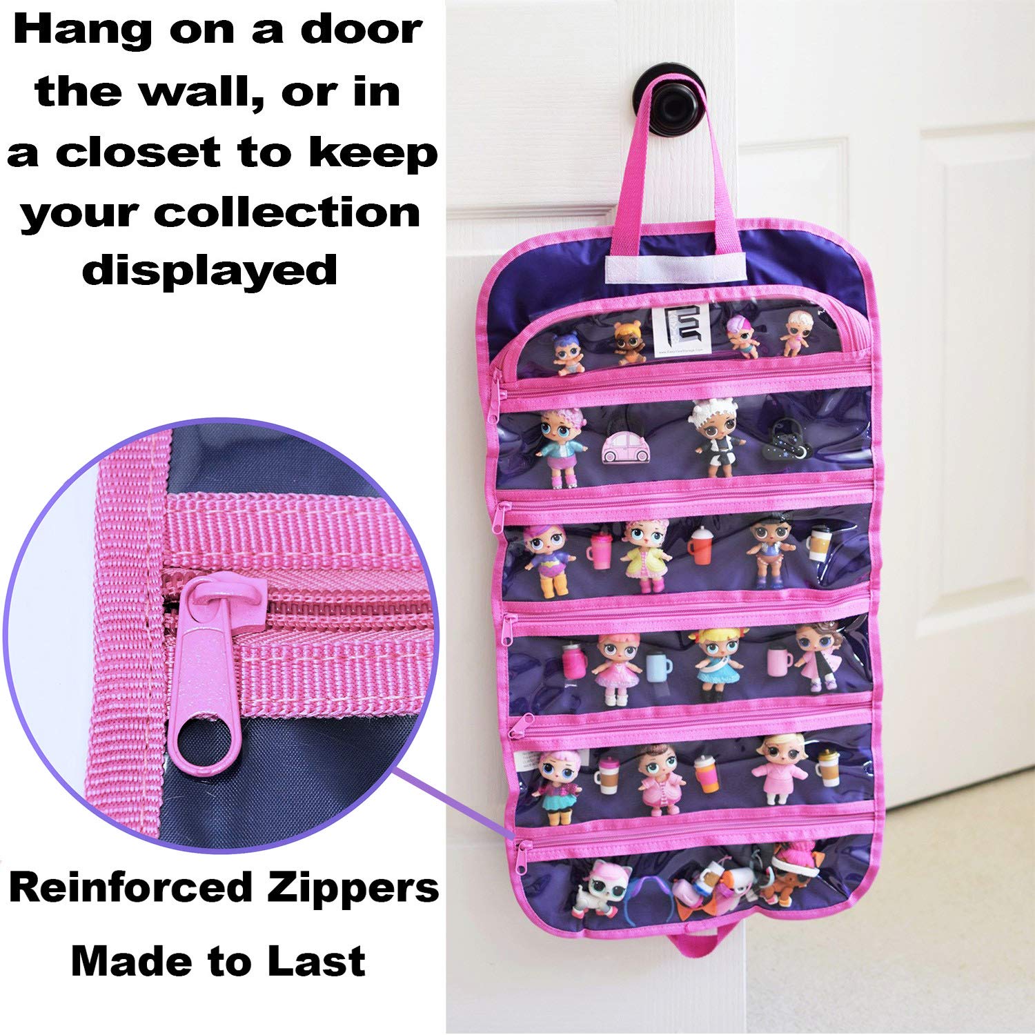 EASYVIEW toy storage organizer case collapsible for travel keeps contents tidy