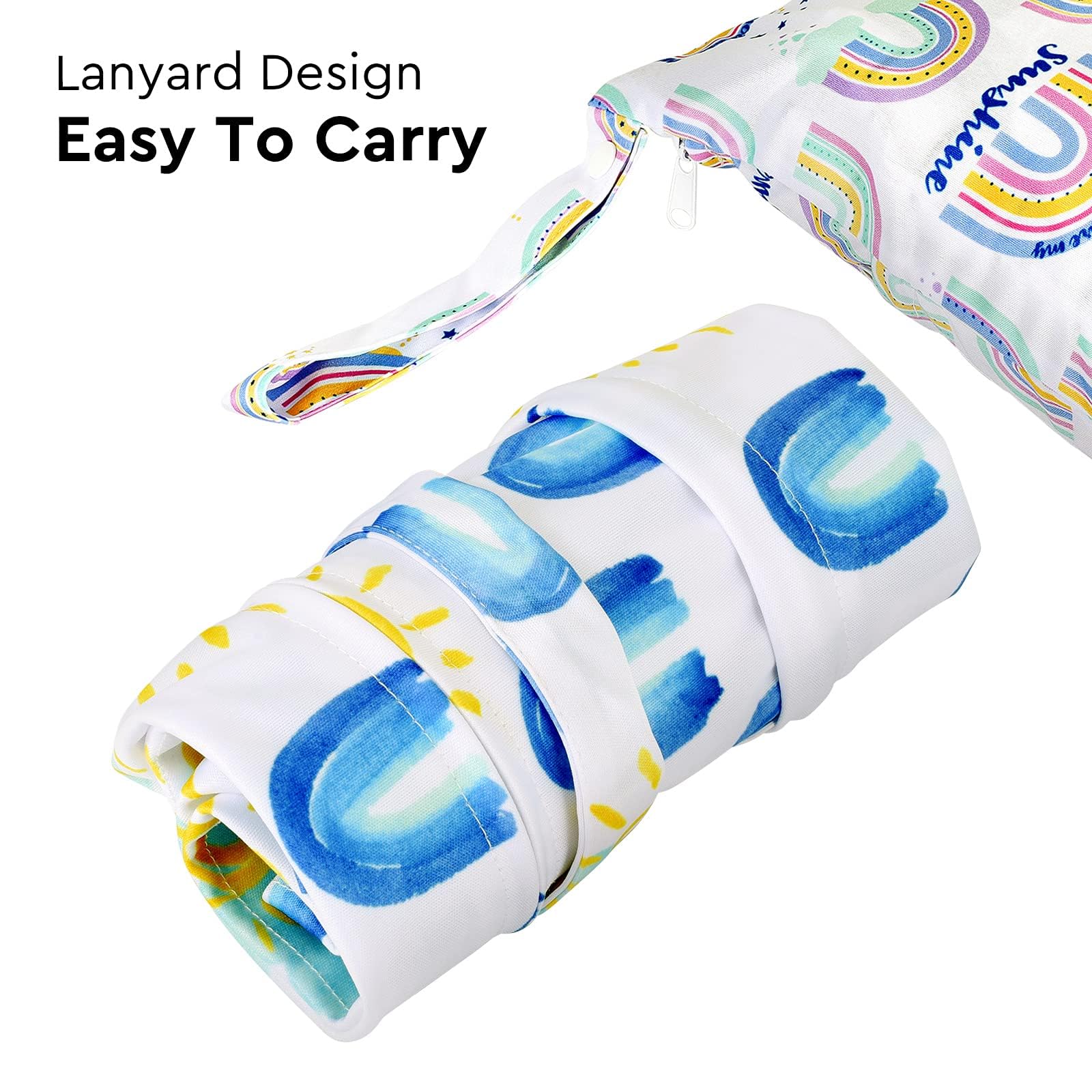 eaxin Rainbows wet bag with smooth zipper supports odor control and easy access