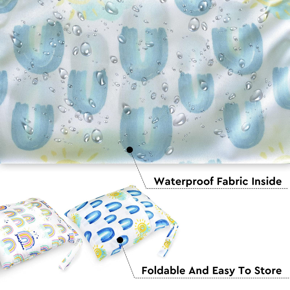 eaxin Rainbows snap-handle wet bag convenient for strollers and travel bags