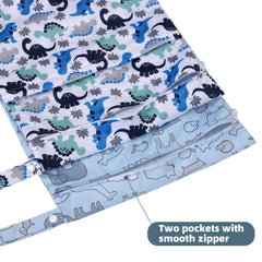 Eaxin two-pocket design keeps wet items separate from dry items during outings.